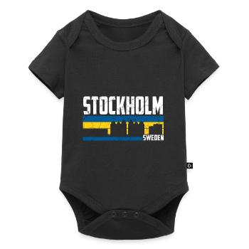 Stockholm Suède Skyline Ville suédoise - Body à manches courtes Premium Bébé - noir - Devant