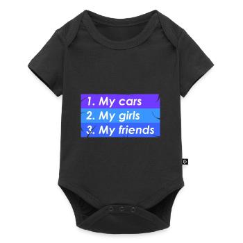 1. Cars 2. Girls 3. Friends - Baby Premium short-sleeve bodysuit - black - Front