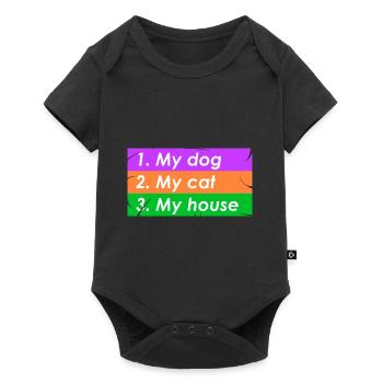 1.my dog 2.my cat 3.my house - Baby Premium short-sleeve bodysuit - black - Front