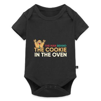Cookie von Papa - Cool Dad - Baby Premium Kurzarmbody - Schwarz - Vorne