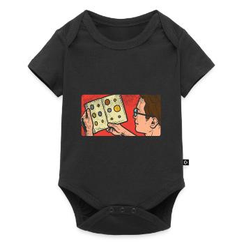 Münzsammler liest sein Album - Baby Premium Kurzarmbody - Schwarz - Vorne