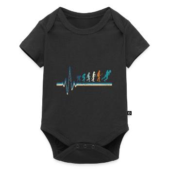 Joueur de tennis battement de coeur Tennis Evolution - Body à manches courtes Premium Bébé - noir - Devant