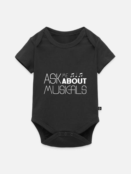 Vraag mij naar Musicals Music Festival Musical - Premium babyrompertje met korte mouwen  - zwart