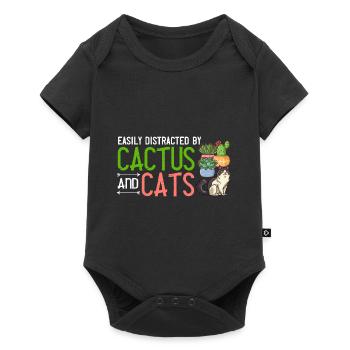 Catcus Cactus Chat Plantes Succulentes Cactus - Body à manches courtes Premium Bébé - noir - Devant