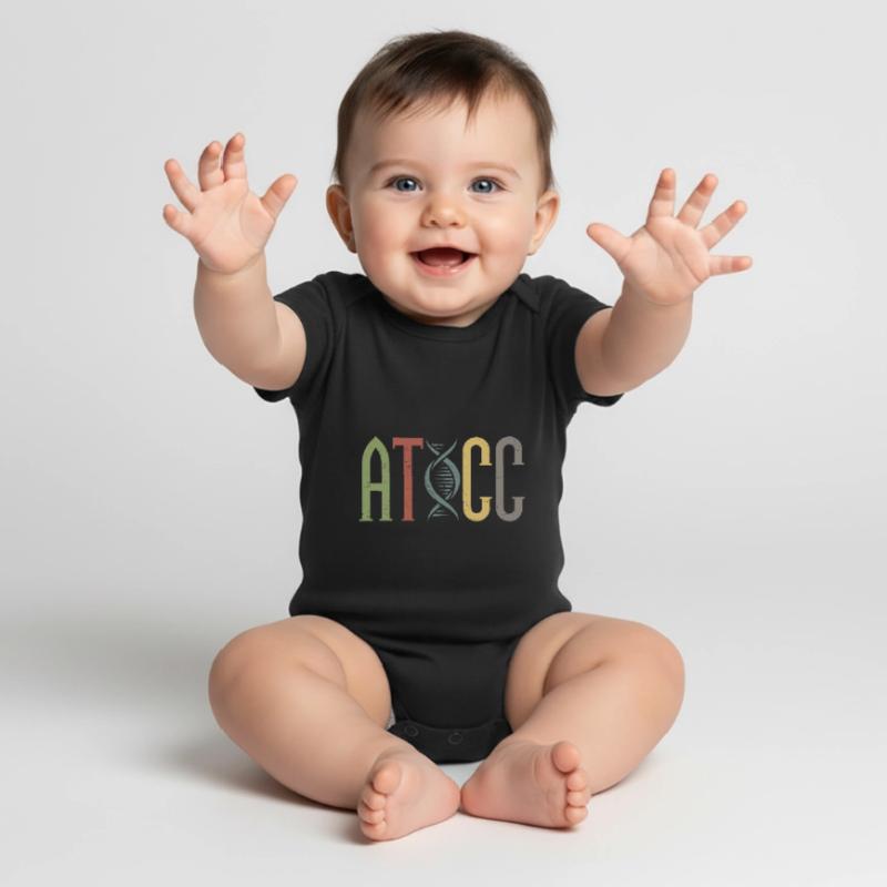 Aticc Genetics DNA String Baby Premium short-sleeve bodysuit