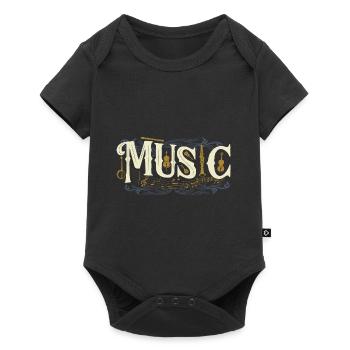 Music Musical Instruments Sheet Music motif - gift idea - Baby Premium short-sleeve bodysuit - black - Front