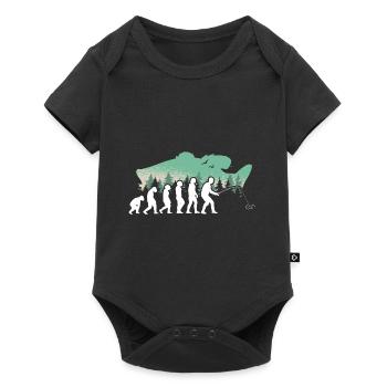 Fishing Evolution Dad Fisherman for Father's Day - Baby Premium Kurzarmbody - Schwarz - Vorne