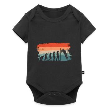 Evolution of man Calisthenics Retro Vintage - Baby Premium Kurzarmbody - Schwarz - Vorne