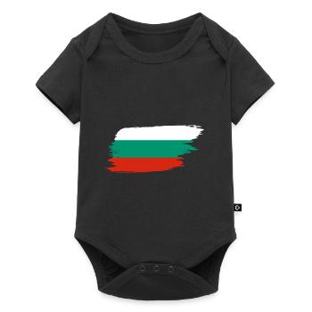Bulgaria brush stroke flag - Baby Premium short-sleeve bodysuit - black - Front