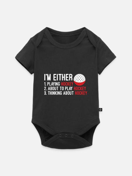 Hockey spielen - Baby Premium Kurzarmbody - Schwarz