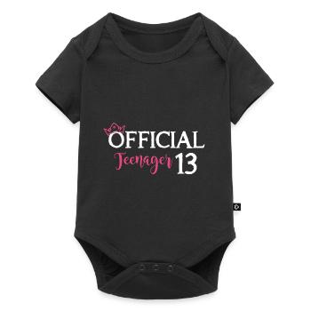 Adolescent fille princesse 13e anniversaire - Body à manches courtes Premium Bébé - noir - Devant
