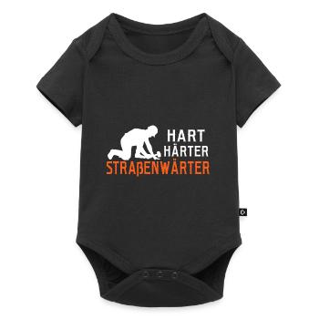 Hart Härter Straßenwärter Geschenk Chausseewärter - Baby Premium Kurzarmbody - Schwarz - Vorne