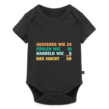 Fünfzig Fünfzigster 50 Jahre Geburtstag - Baby Premium Kurzarmbody - Schwarz - Vorne
