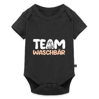Team Waschbär - Baby Premium Kurzarmbody - Schwarz - Vorne