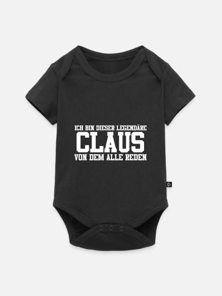 Claus Name Design - Baby Premium Kurzarmbody - Schwarz