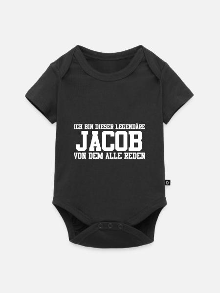 Jacob Name Design - Baby Premium Kurzarmbody - Schwarz