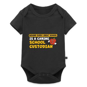 Hinter jeder großartigen Schule steht ein fürsorgl - Baby Premium Kurzarmbody - Schwarz - Vorne