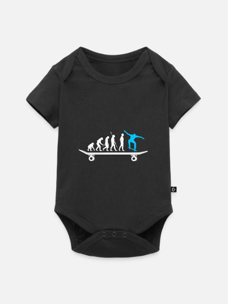 Skateboard Evolution Skateboarding Lustig - Baby Premium Kurzarmbody - Schwarz