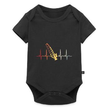 Surfen EKG Windsurfen Windsurfer Windsurfing - Baby Premium Kurzarmbody - Schwarz - Vorne