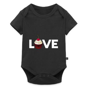 Cake Love Baker Pastry Cupcake Quote - Baby Premium short-sleeve bodysuit - black - Front