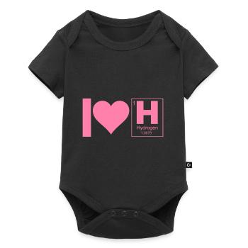 Ich liebe Wasserstoff Brennstoff Hydrogen Sprüche - Baby Premium Kurzarmbody - Schwarz - Vorne