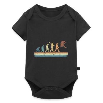 Human Evolution Guitar Band Retro Vintage - Baby Premium short-sleeve bodysuit - black - Front