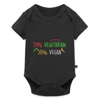 50% végétarien 50% végétalien - Body à manches courtes Premium Bébé - noir - Devant