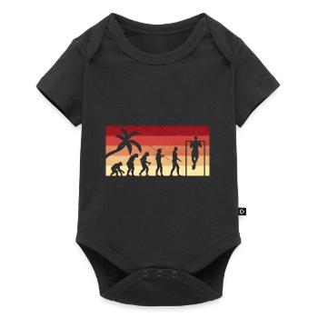 Evolution of man Calisthenics Retro Vintage - Baby Premium Kurzarmbody - Schwarz - Vorne