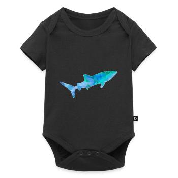 Requin-baleine bleu vert - Body à manches courtes Premium Bébé - noir - Devant