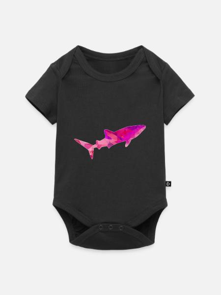 Walhai lila rot - Baby Premium Kurzarmbody - Schwarz