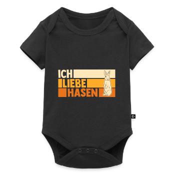 Kaninchen Hase - Baby Premium Kurzarmbody - Schwarz - Vorne