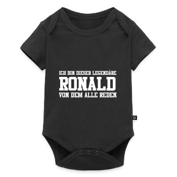 Ronald Name Design - Baby Premium Kurzarmbody - Schwarz - Vorne