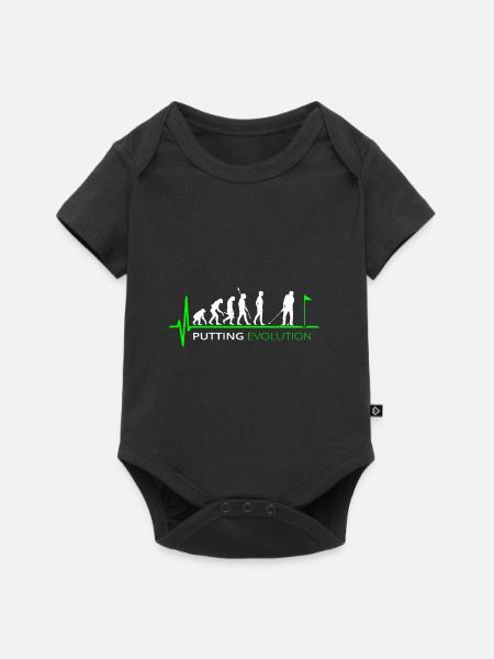 Golf Evolution Golfspieler Putten - Baby Premium Kurzarmbody - Schwarz