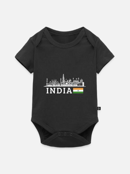 Indien - Baby Premium Kurzarmbody - Schwarz
