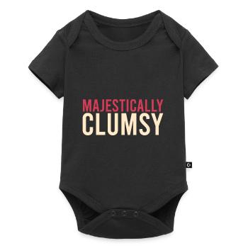 Clumsy Joke MAJESTICALLY CLUMSY Funny - Baby Premium short-sleeve bodysuit - black - Front