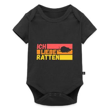 Nagetier Ratte Ratten - Baby Premium Kurzarmbody - Schwarz - Vorne