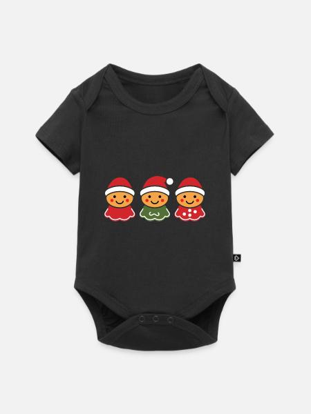 Lebkuchenmann - Baby Premium Kurzarmbody - Schwarz