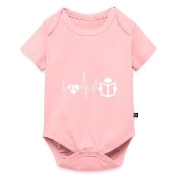 Love Reading Book Heartbeat - Baby Premium short-sleeve bodysuit - rose - Front