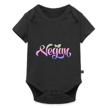 Écriture vegan colorée proverbes déclaration - Body à manches courtes Premium Bébé - noir - Devant
