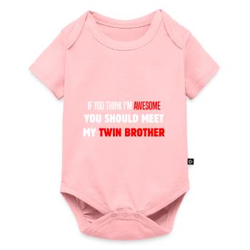 Drôles de jumeaux Drôles De frères et soeurs mignons - Body à manches courtes Premium Bébé - rose - Devant