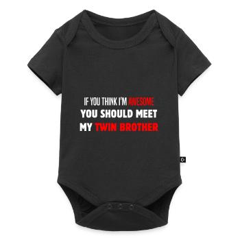 Funny Twins Funny Siblings Cute Ge - Baby Premium short-sleeve bodysuit - black - Front