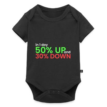 en 1 jour, 50 % ont augmenté, 30 % ont diminué - Body à manches courtes Premium Bébé - noir - Devant