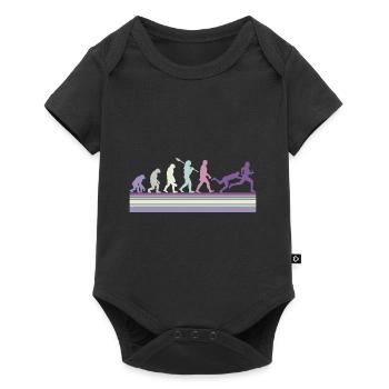 Rugby Ball Sport Player Retro Evolution Rugby Team - Baby Premium short-sleeve bodysuit - black - Front