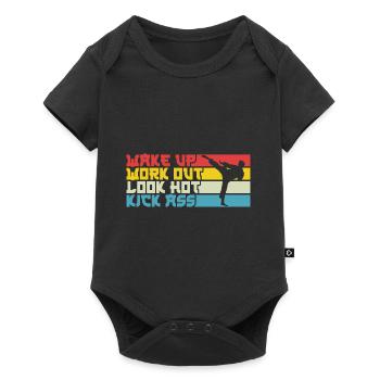 Karate Black Belt Gi Uniform Wake - Baby Premium Kurzarmbody - Schwarz - Vorne