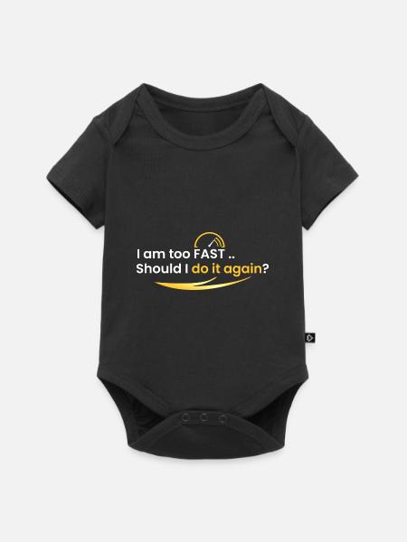 Ich bin zu schnell - Baby Premium Kurzarmbody - Schwarz