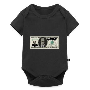 Bitcoin Crypto Dollar - Baby Premium Kurzarmbody - Schwarz - Vorne