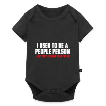 I used to be a people person but people ruined it - Baby Premium short-sleeve bodysuit - black - Front