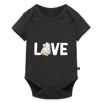 Silk Chicken Love Lettering Design Chickens Chick - Baby Premium short-sleeve bodysuit - black - Front