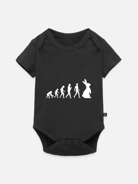 Evolution Osterhase Ostern Geschenk Häschen lustig - Baby Premium kortärmad bodysuit - svart