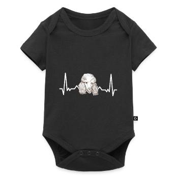 Herzschlag Puls Pudel Welpe Haustier Hundeliebhabe - Baby Premium Kurzarmbody - Schwarz - Vorne